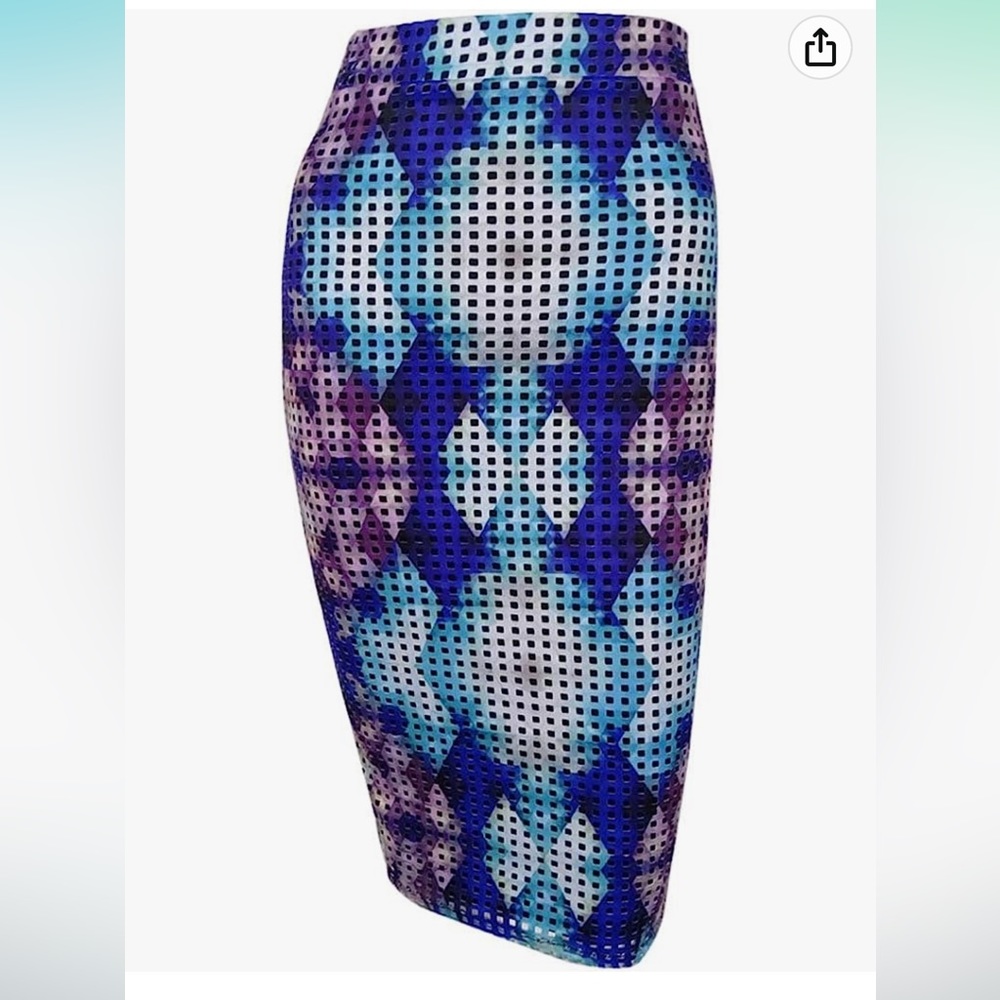BARlii Women's Printed Laser-Cut Mesh Pencil Skirt